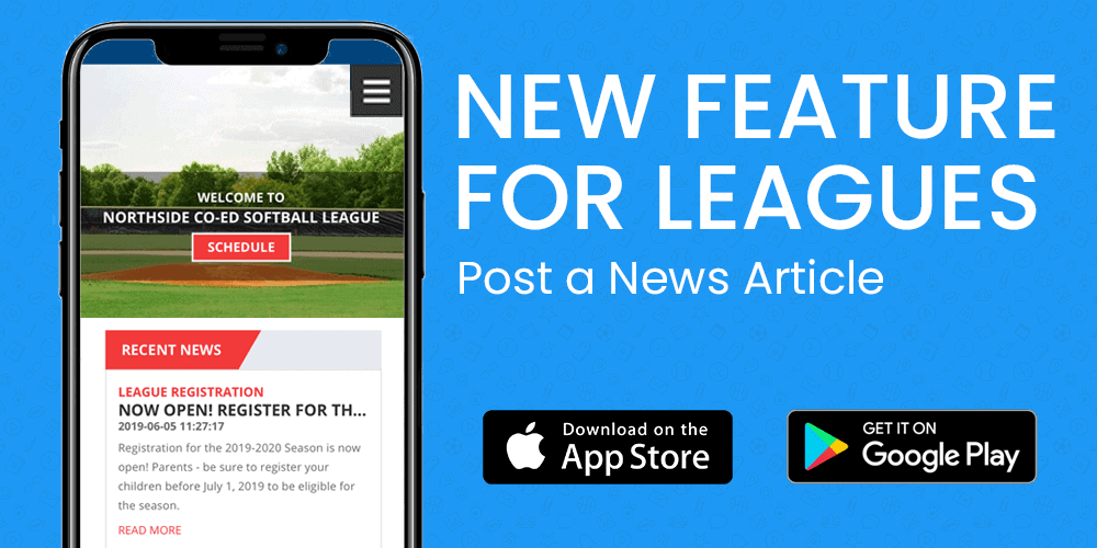 new league software feature post a news article