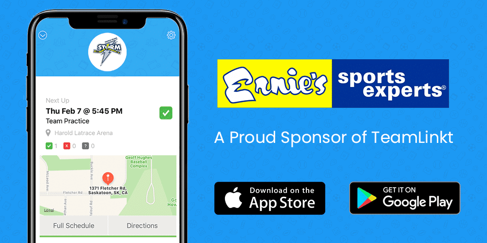 ernie's sports experts sponsors teamlinkt app