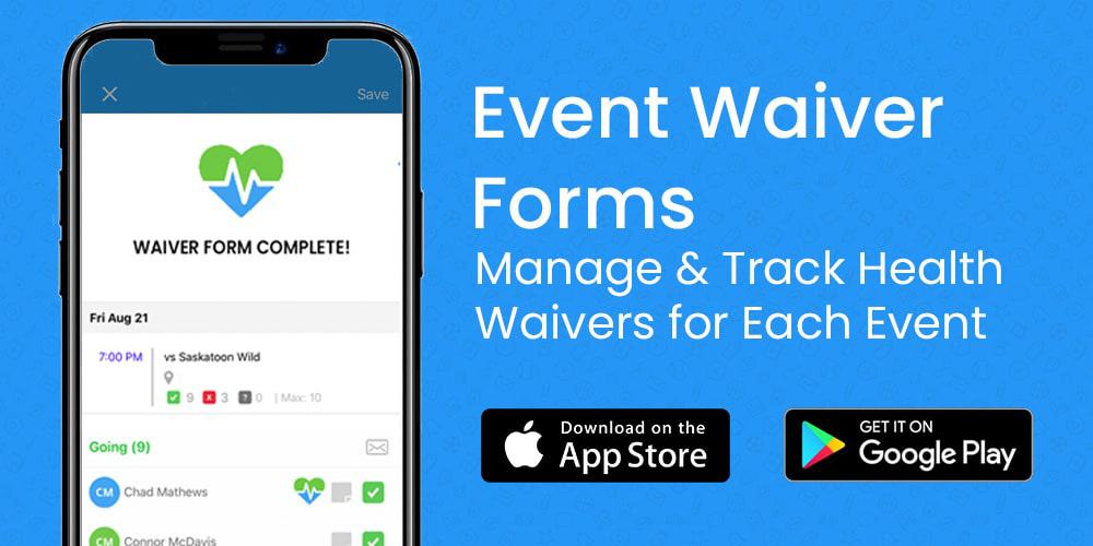 event waiver forms tracking sports